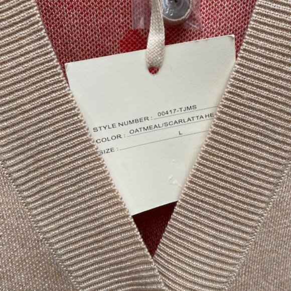 Marled Heart V-neck Button Front Cardigan Sweater - Picture 3 of 4